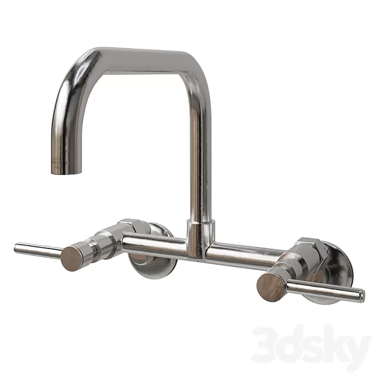 CONCORD TWO-HANDLE 2-HOLE WALL MOUNT KITCHEN FAUCET(KS813SB) 3dskymodel