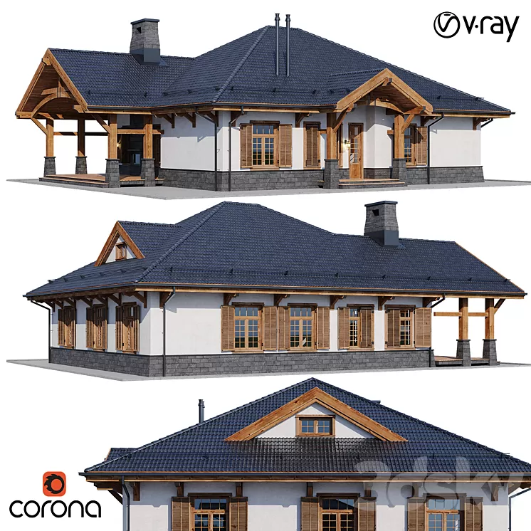 country house 4 3dskymodel