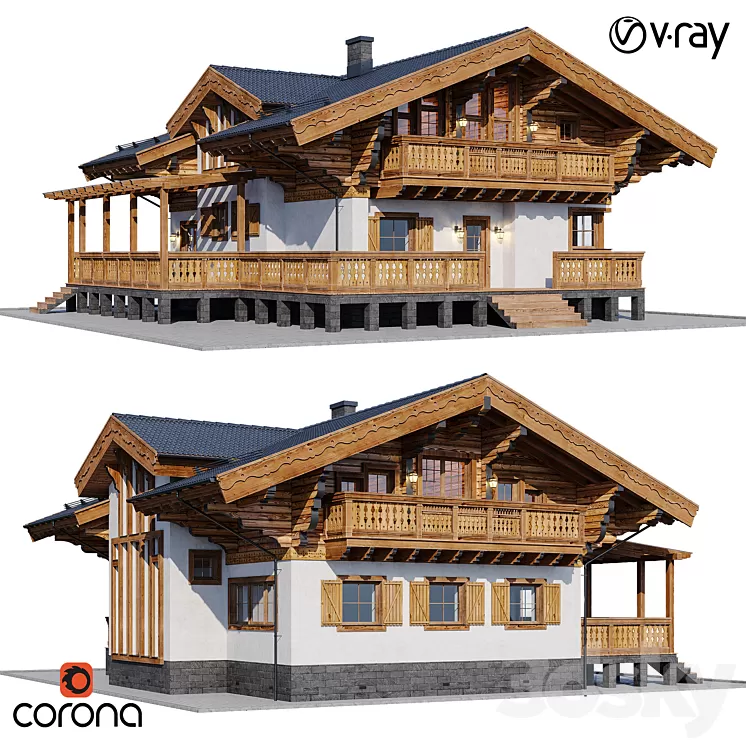 country house 7 3dskymodel