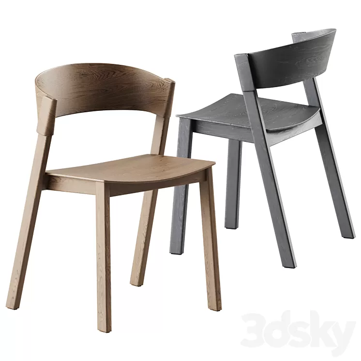 Cover Side Chair by Muuto \/ Wooden Chair 3dskymodel