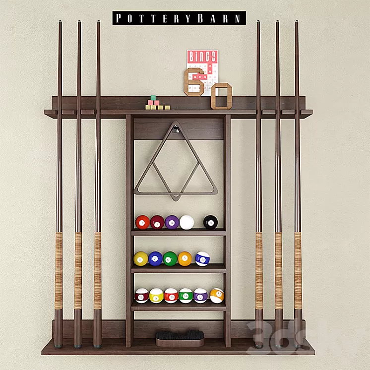 Cue Stick Storage Rack – Pottery Barn 3dskymodel