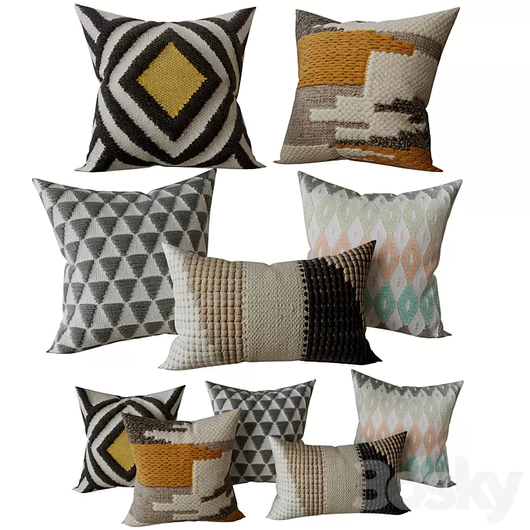 Decorative Set Pillow 4 3dskymodel