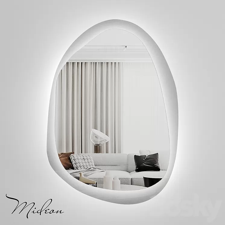 “Designer mirror with backlight Mideon Transparent “”Darkside”” LED OM” 3dskymodel
