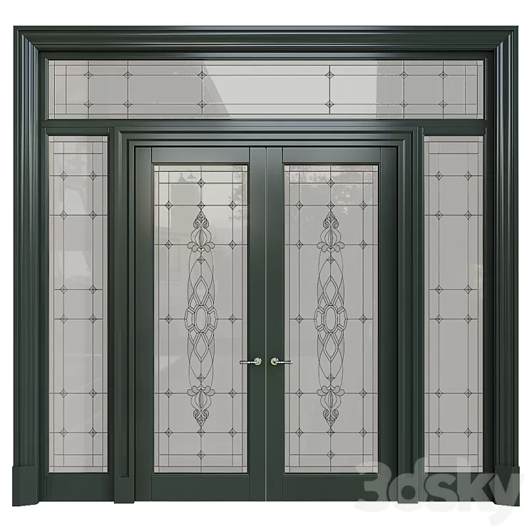 Doors with stained glass 3dskymodel