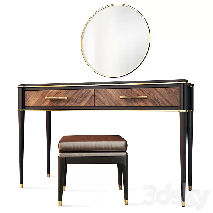 Dressing table \/ console with mirror Venice. Dressing table vanity by Classico Italiano 3dskymodel