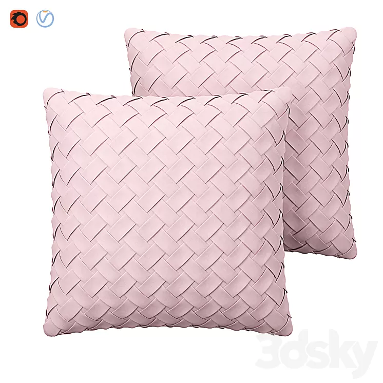 Faux Suede Cushion Lattice Weave Pink Tithonia 3dskymodel