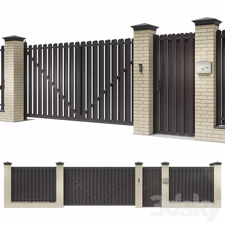 Fence for a private house 3dskymodel