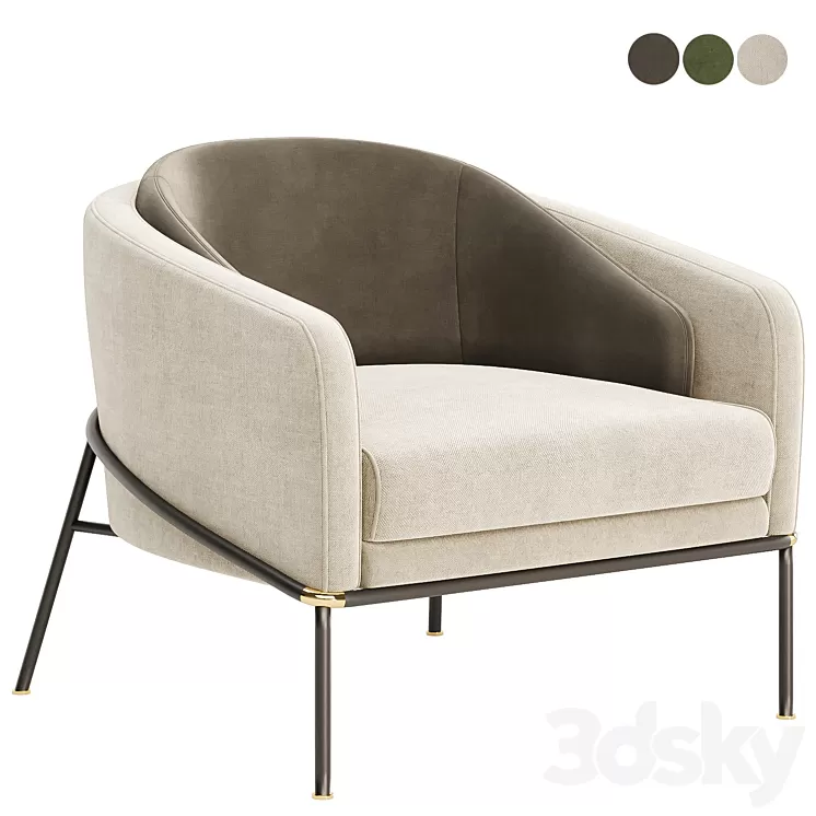 Fil Noir armchair by Minotti 3dskymodel