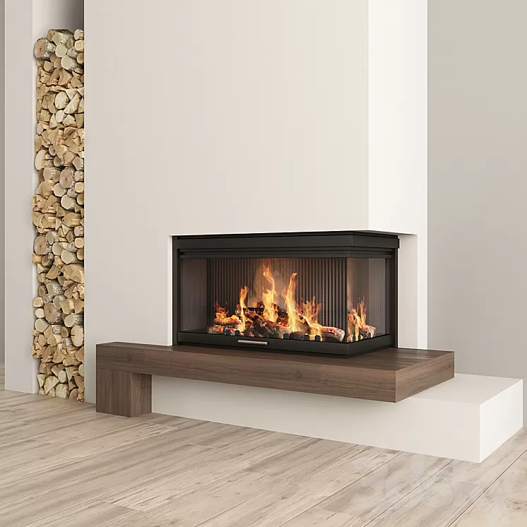 Fireplace and firewood2 3dskymodel