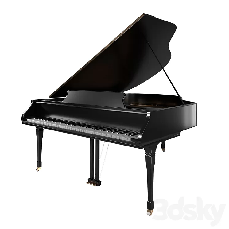 Grand piano classic detailed 3dskymodel