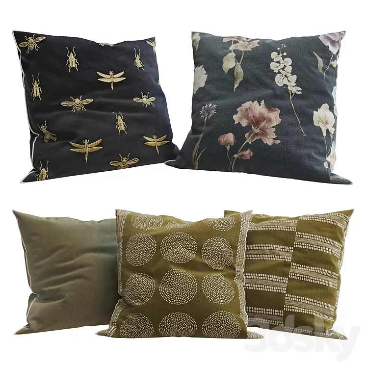 H&M Home – Decorative Pillows set 35 3dskymodel