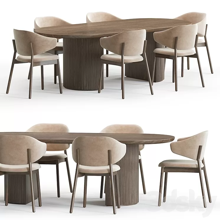 Holly Home Chair Calligaris and Moon Table 3dskymodel
