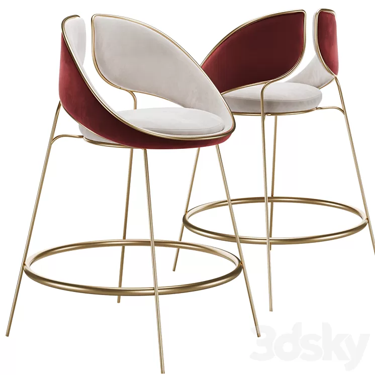 Hyoku Bar Chair Stool by Alma de Luce 3dskymodel