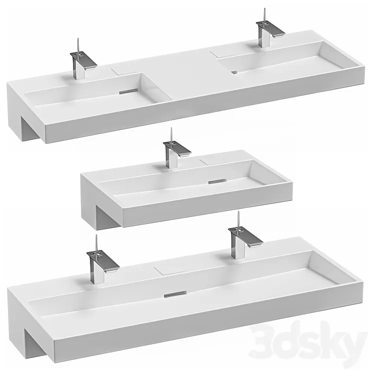 Jacob delafon terrace wall-hung washbasin 3dskymodel