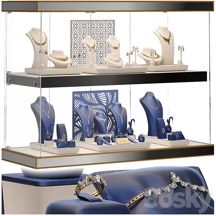 Jewelry showcase for a store 2. Jewelry stand. Display 3dskymodel