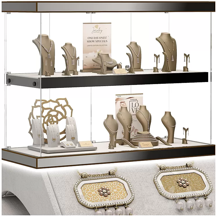 Jewelry showcase for a store 3. Jewelry stand. Display 3dskymodel