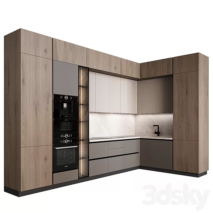 Kitchen in modern style 04 3dskymodel