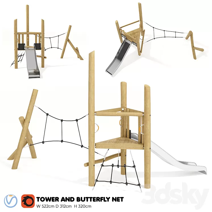 Kompan. Tower and Butterfly Net 3dskymodel