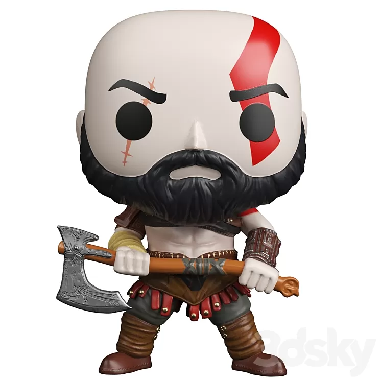 Kratos with Axe 3dskymodel