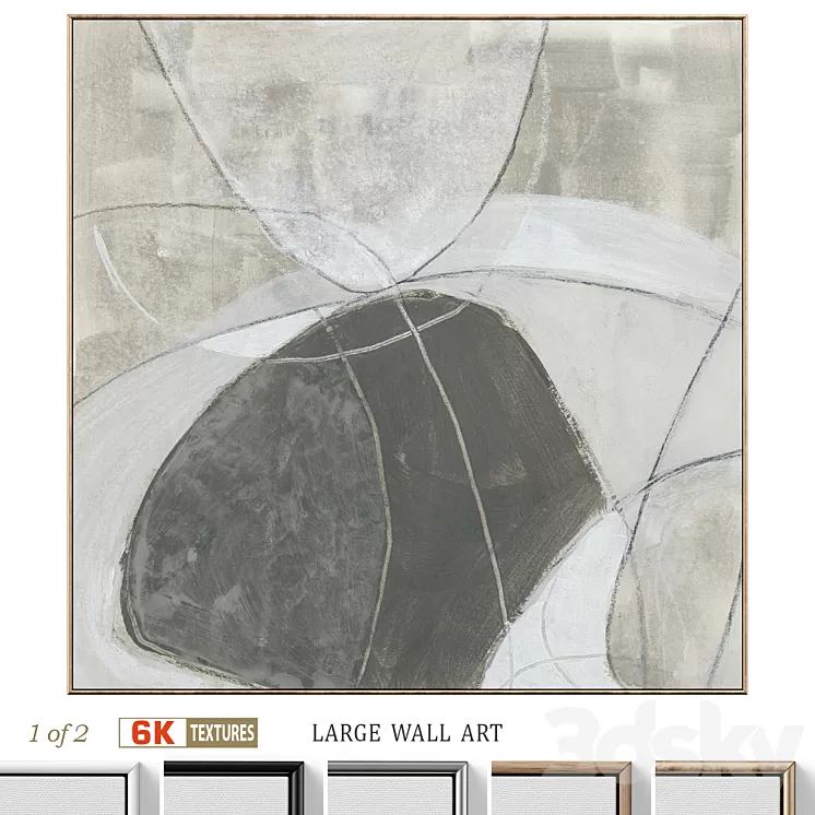 Large Abstract Neutral Textural Wall Art C-797 3dskymodel