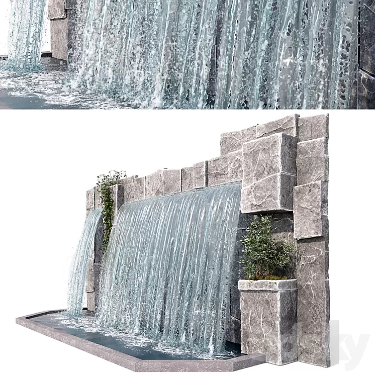 Large waterfall 3dskymodel