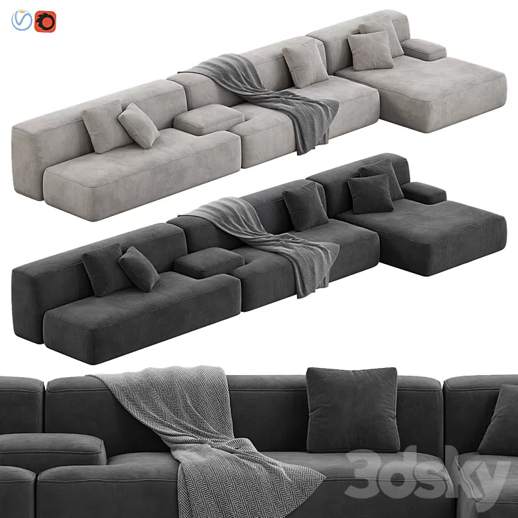Lema Cloud Modular Sofa Set 12 3dskymodel
