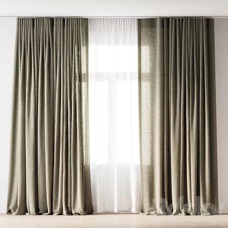 linen curtains 3dskymodel
