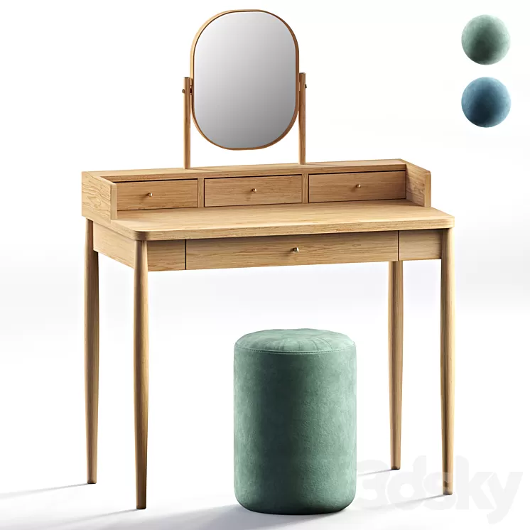 Lussan dressing table and Luxore ottoman LA REDOUTE INTERIEURS 3dskymodel