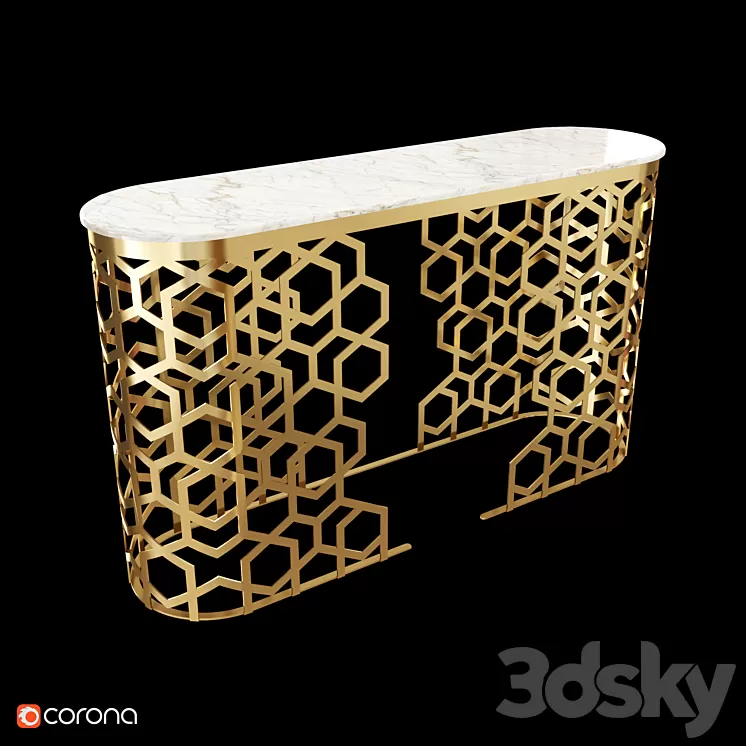 Marble console table 3dskymodel