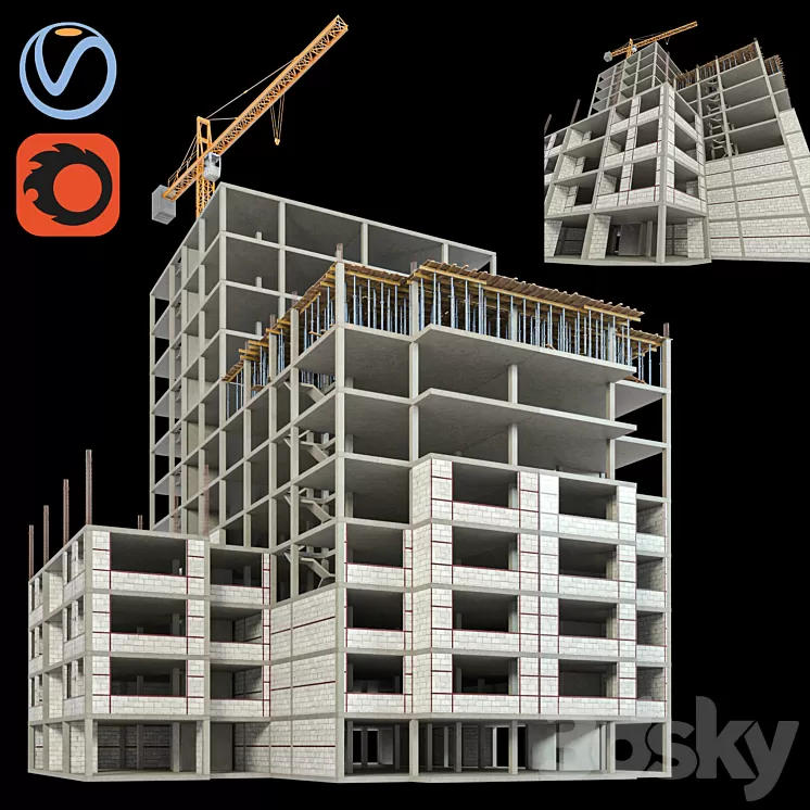 Modular Construction Site 02 3dskymodel