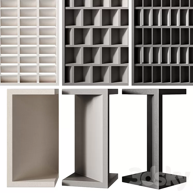 Modular decorative partition MISTRAL by Mutina 3dskymodel