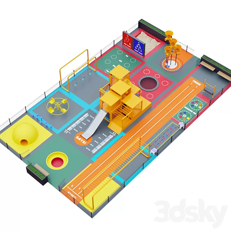 Multifunctional playground 3dskymodel
