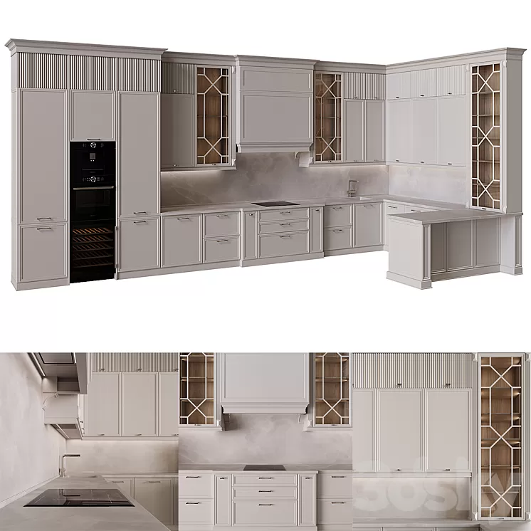 Neoclassical kitchen 32 3dskymodel