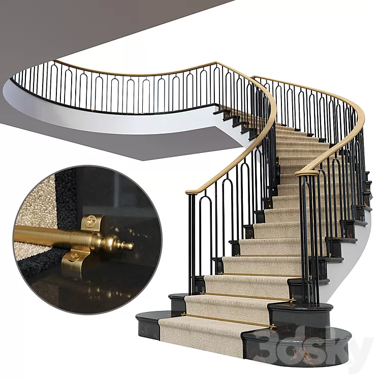 Neoclassical staircase 2 3dskymodel