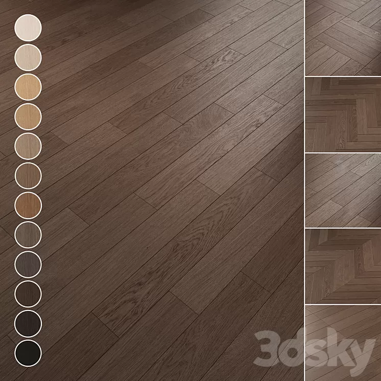 Oak Flooring Set 081 3dskymodel