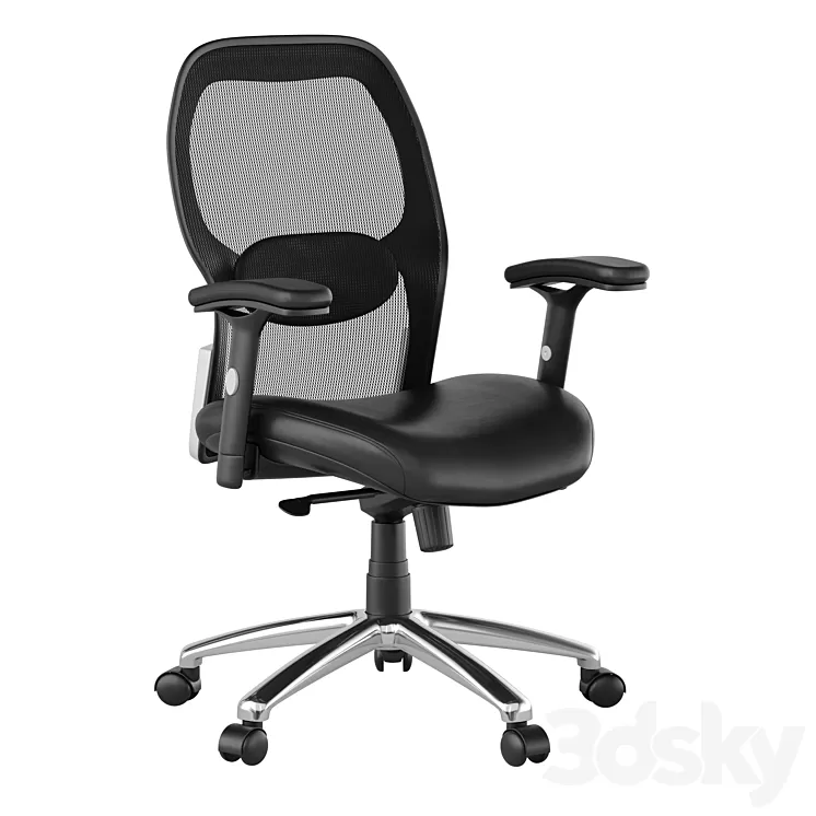 Office swivel chair with soft-leather seat Albert 3dskymodel