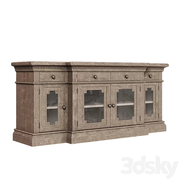 OM Media console with glass doors 180 St. James 3dskymodel