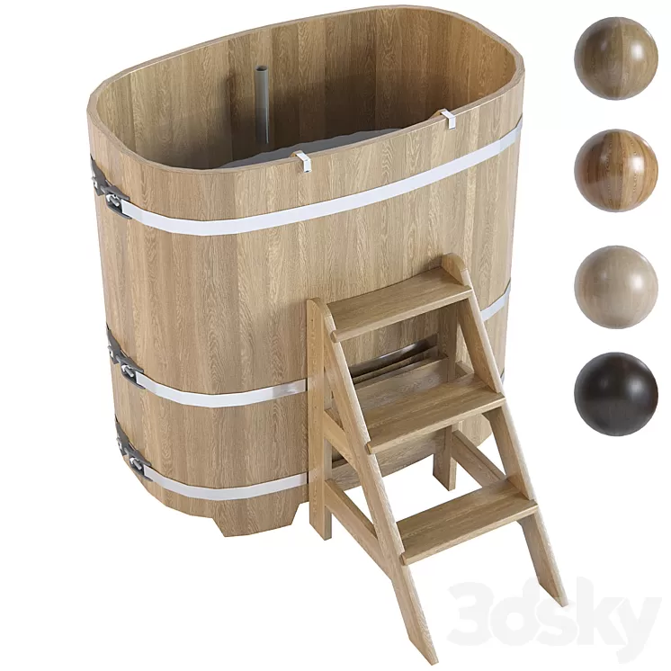 Oval hot tub from Bentwood 0.76*1.2m 3dskymodel