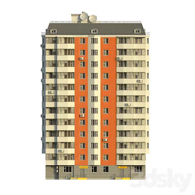 P44T 1 section 12 floors 3dskymodel