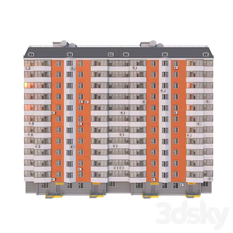 P44T 2 sections 12 floors 3dskymodel