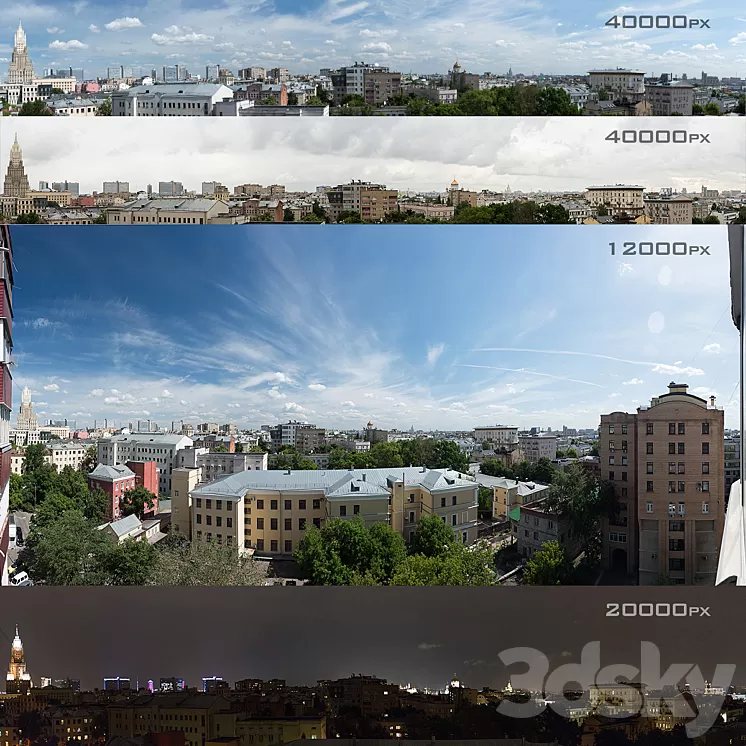 Panoramas of Moscow from the region of Khamovniki. 4 photos 3dskymodel