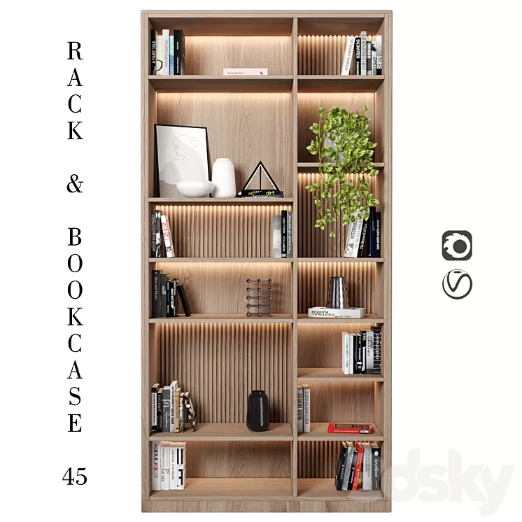 Rack and Bookcase 3dskymodel