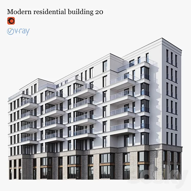 residential building 20 3dskymodel