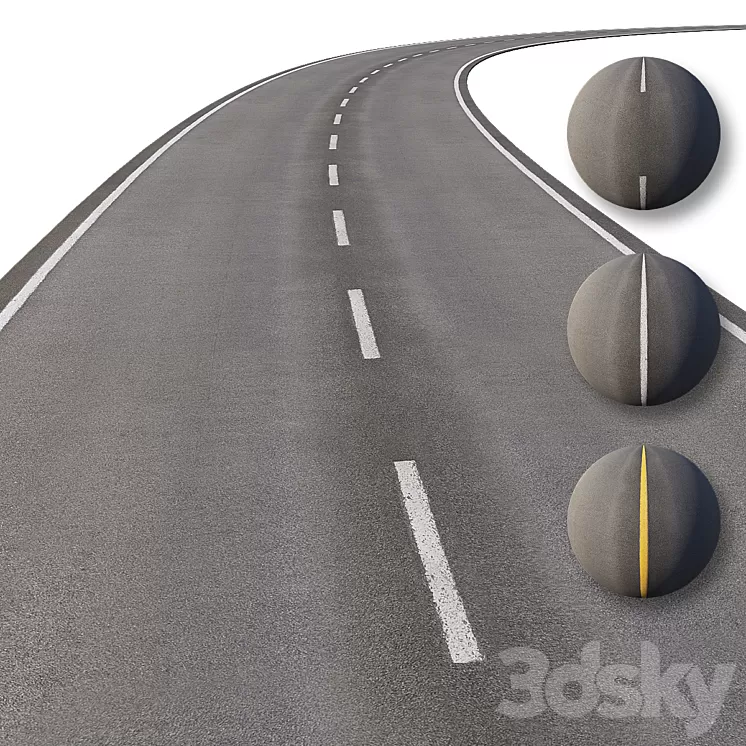 Road with markings 3dskymodel
