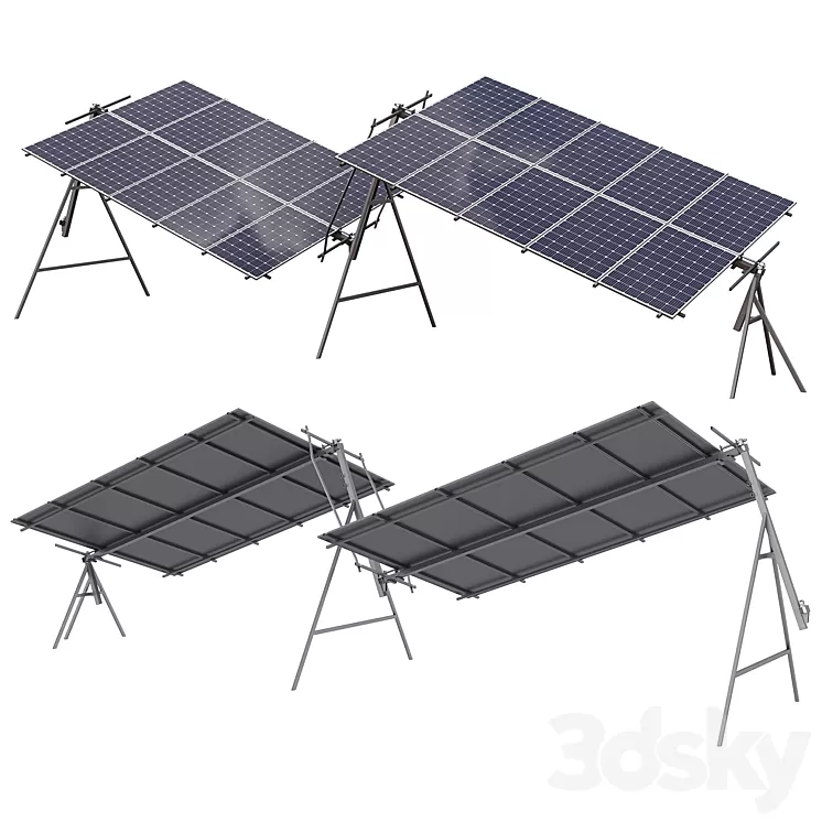 Rotary Solar Panel Power Plant 3dskymodel