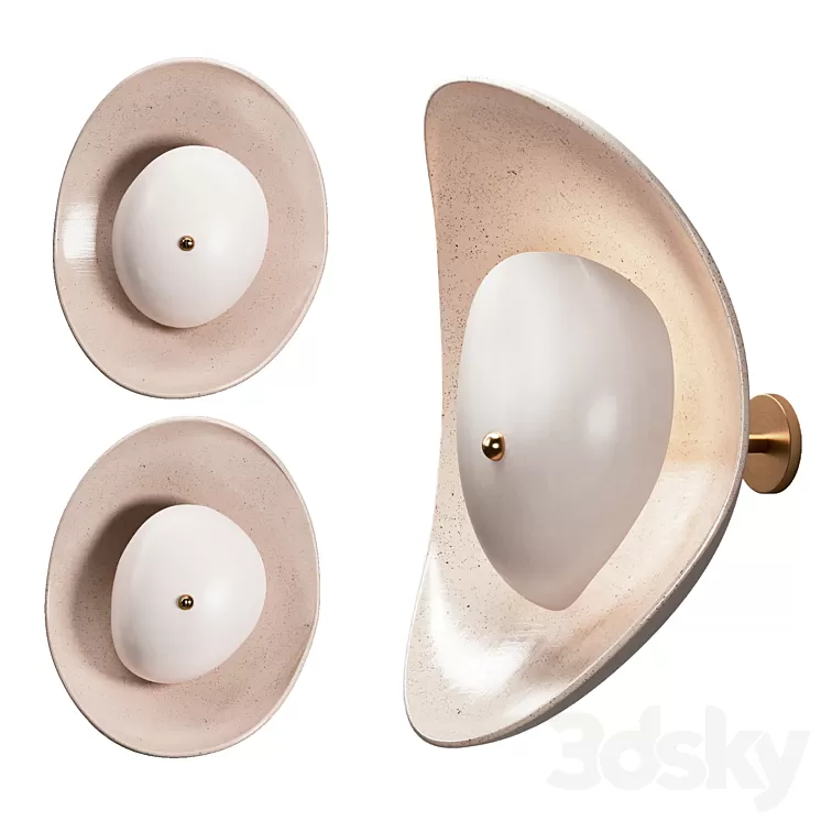 Set of 2 Free Form Wall Sconces by Elsa Foulon 3dskymodel