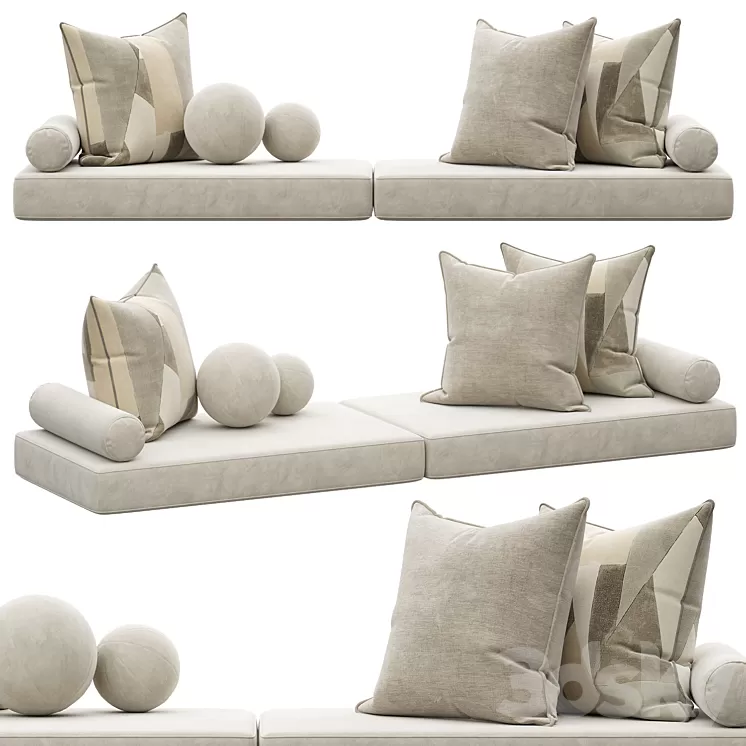 Set of decorative pillows 005 3dskymodel