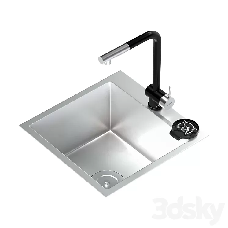 sink kitchen TORVA stainless steel sink 3dskymodel