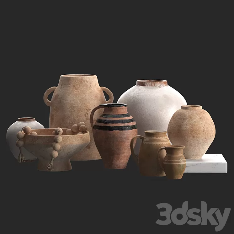 Solis Terracotta Vases (Pottery Barn) 3dskymodel