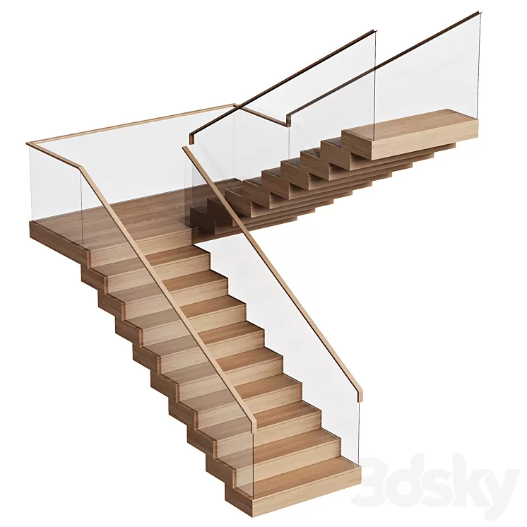 Stairs wooden 3dskymodel